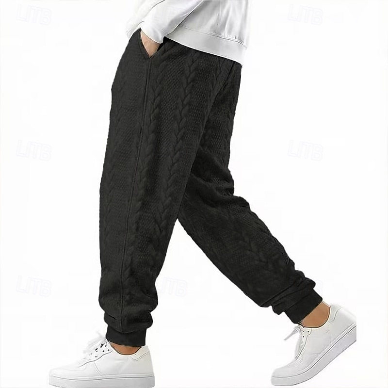 Men's Sweatpants Joggers Trousers Casual Pants Jacquard Drawstring Elastic Cuff Plain Comfort Breathable Full Length Outdoor Casual Daily Vacation Sports Blue Black Stretchy 2026 - $22.99 –P5
