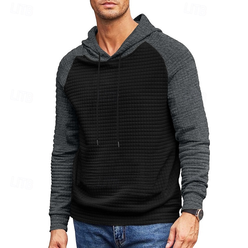 Homens Moletom Estacionar Preto Cinza Claro Cinzento Escuro Cinzento Com Capuz Bloco de cor Com Cordão Desportos e Ar livre Casual Diário Impressão 3D Roupa de rua Roupa de Esporte Casual Outono de 2026 por $19.99 –P14