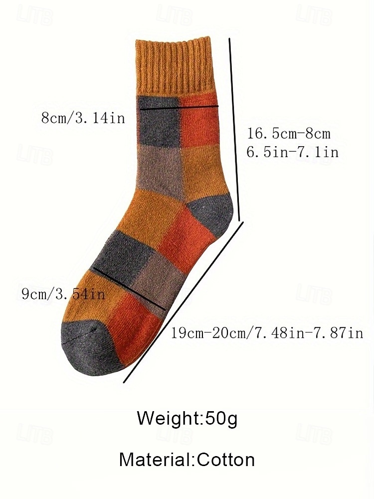 2026年 メンズコットンブレンドソックス、5足セット、複数の色とパターンのオプション、普段使いや冬に快適でスタイリッシュ  コレクション – $11.99 –P8