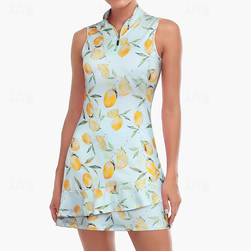 Damskie Graficzny Solidne kolory Sukienka do tenisa Sukienka sportowa Odprowadza wilgoć Oddychający Bransoletka tenisowa Obuwie sportowe Bieganie Kołnierz zapinany na zamek Sukienka Czarny Biały 2026 - $26.99 –P18