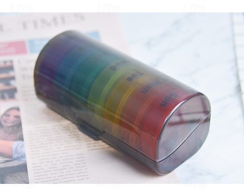 Organizador de comprimidos semanal para 2 doses diárias com estojo em couro PU, caixa organizadora de comprimidos para 7 dias, ideal para viagens - dispensador portátil de comprimidos AM/PM para de 2026 por $22.99 –P10