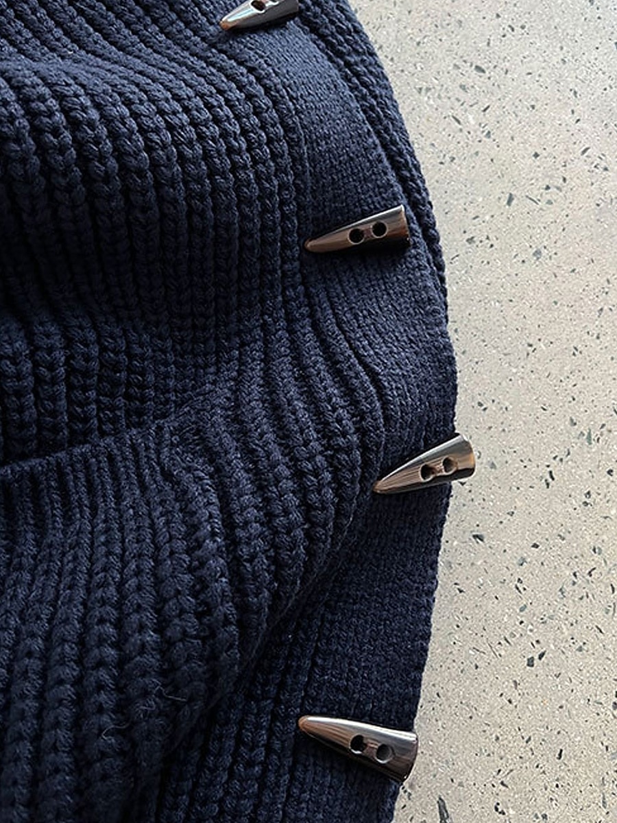 Женский свитер, кардиган, шерстяная смесь, винтажный, повседневный, водолазка-хомутик, трикотажный, с длинным рукавом, обычный, трикотажный, повседневный, оливково-зеленый, темно-синий, осень-зима 2026 - $97.99 –P6