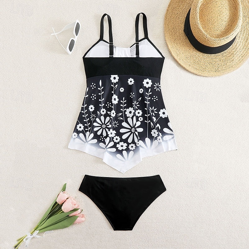 Per donna Costumi da bagno Due pezzi Birichino Costume da bagno Senza schiena Vacanza Vintage Floreale Grafico Scollo a V Senza Maniche Costumi da bagno del 2026 a $28.99 –P7