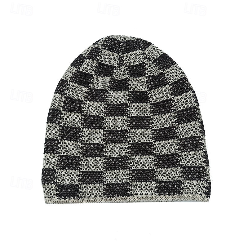 Pánské Unisex Čepice Beanie Zimní čepice Kulichy Pletená čepice Zimní čepice Beanie Černá Khaki Polyester Pletený Prodyšné Útulný Denní nošení Jdeme ven Pléd Větruvzdorné Teplý 2026 - $8.49 –P2