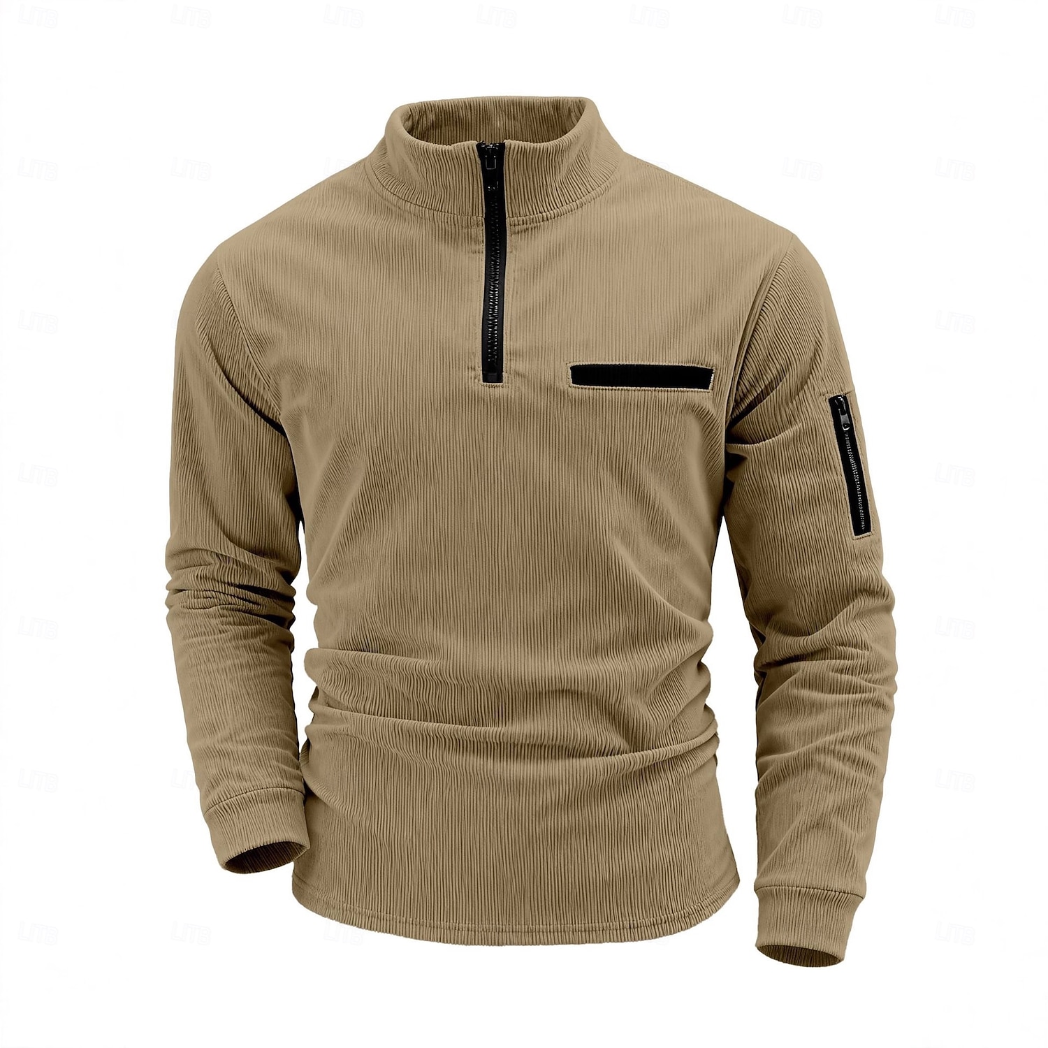 Ανδρικά Κοτλέ πουκάμισο Zip Polo Causal Υπαίθρια Αθλήματα Όρθιος γιακάς Τρίμηνο φερμουάρ Μακρυμάνικο Μοντέρνα Βασικό Σκέτο Τρίμηνο φερμουάρ Ζεστό Άνοιξη & Χειμώνας Κανονικό 2026 - $22.99 –P5