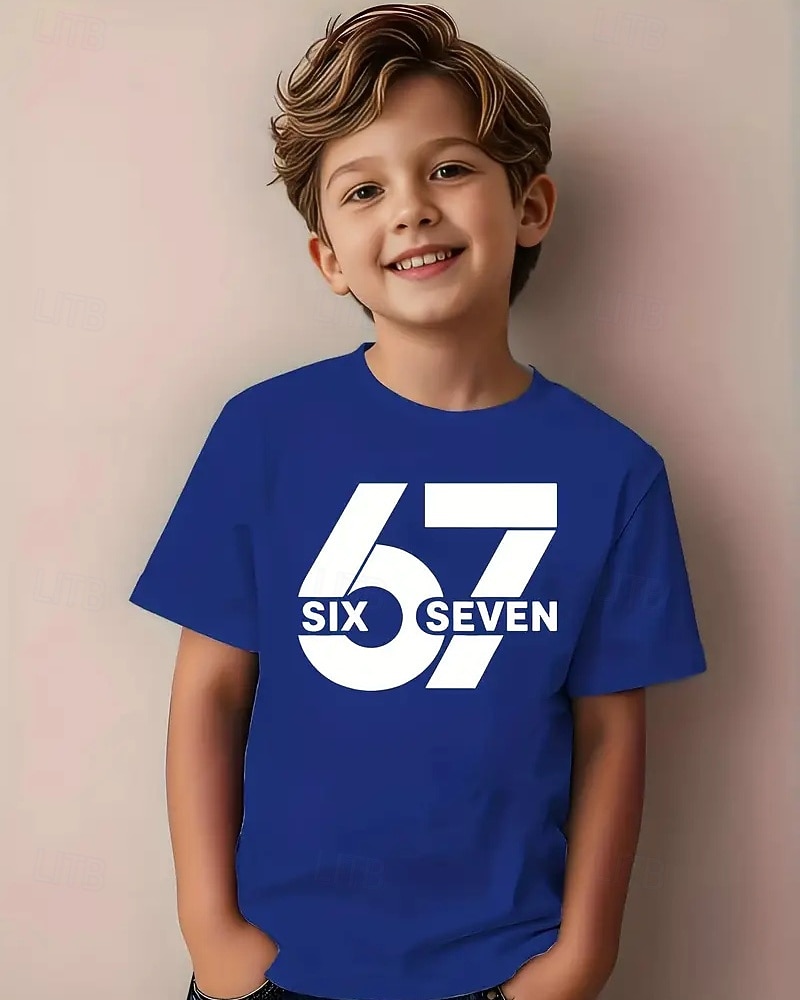 Christmas Unisex Boys' 3D Graphic Funny Slang 67 T shirt Tee Short Sleeve 3D Print Summer Spring Sports Fashion Streetwear Kids 4-12 Years Crew Neck Outdoor Casual Daily Regular Fit 2026 - $12.99 –P9