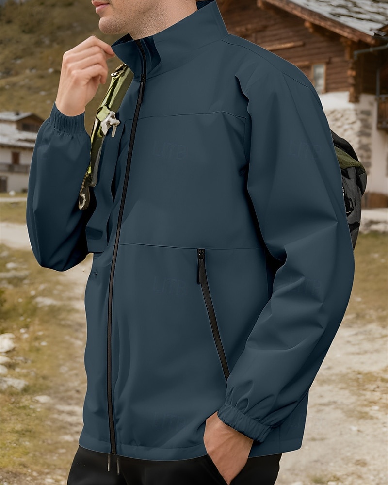 Hombre Chaqueta al aire libre Chaqueta para senderismo Vacaciones Diario Resistente al Viento Mantiene abrigado Bolsillo Otoño Invierno Plano Moda Clásico Escote Chino Regular Amarillo Claro Negro 2026 - $36.99 –P13