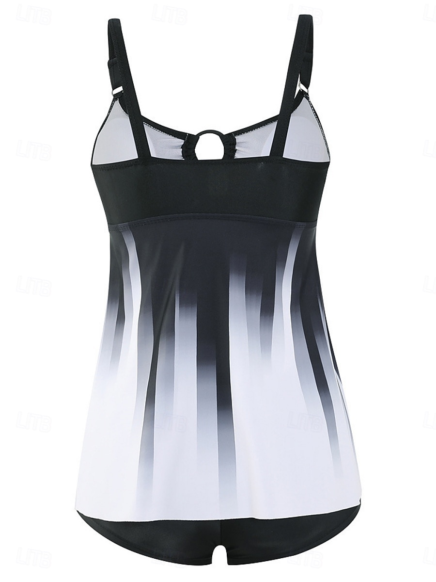 2026年 ウィメンズ タンキニ 2ピース 水着 ショーツ お腹引き締め ハイウエスト スリム バックレス バケーション ビーチウェア グラデーション Uネック ノースリーブ 水着  コレクション – $29.99 –P11