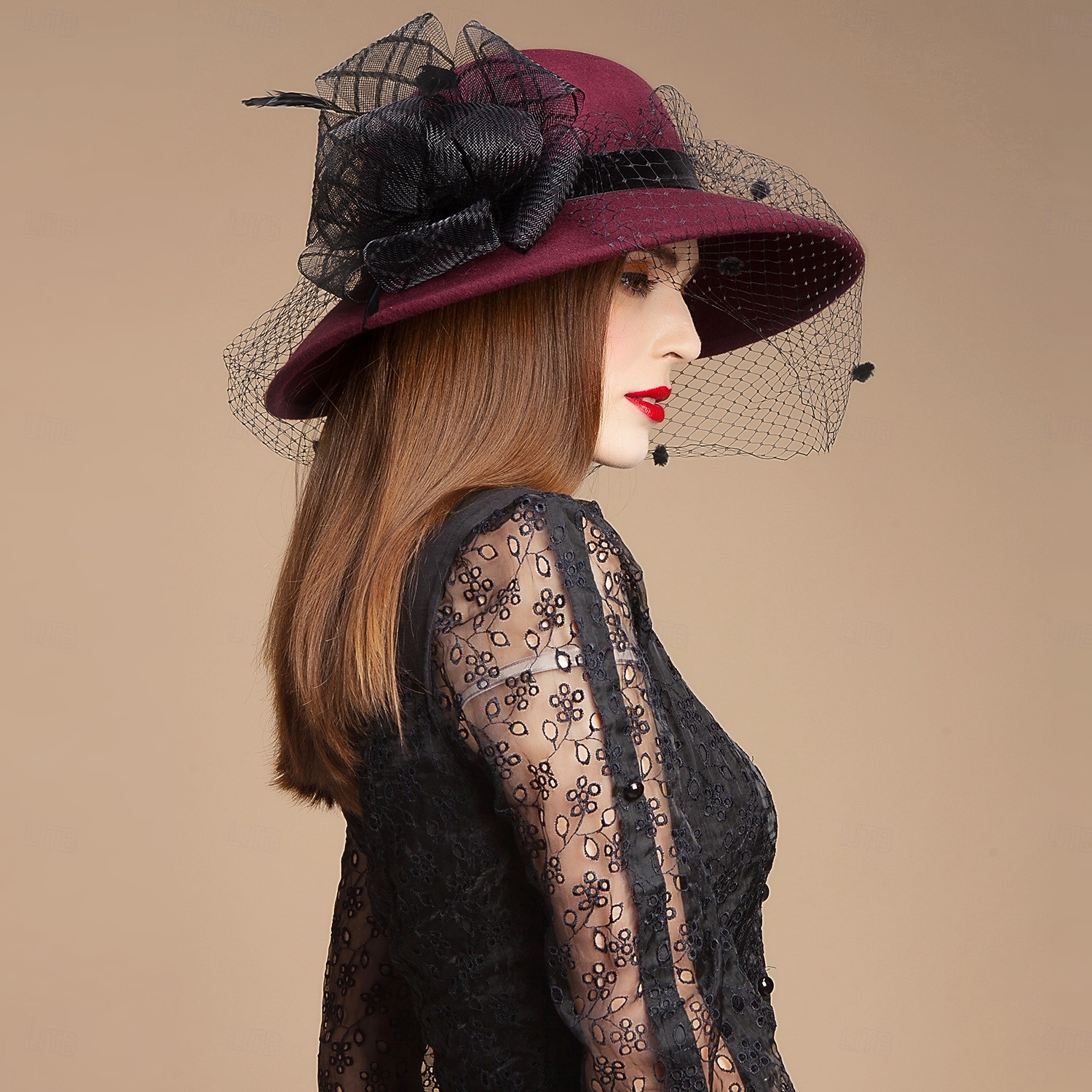 klobouky 100% vlna buřinka / zvonový klobouk fedora klobouk závoj svatební čajový dýchánek elegantní svatební s peřím květinová ozdoba hlavy pokrývka hlavy 2026 - $54.99 –P3