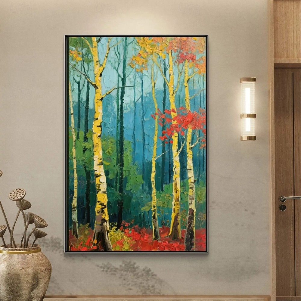 käsintehty öljymaalaus kankaalle seinälle koristeeksi abstrakti vaahterametsä kodin sisustukseen venytetty kehys roikkuu maalaus/rullattu kehyksetön venyttämätön maalaus 2026 - $53.99 –P1