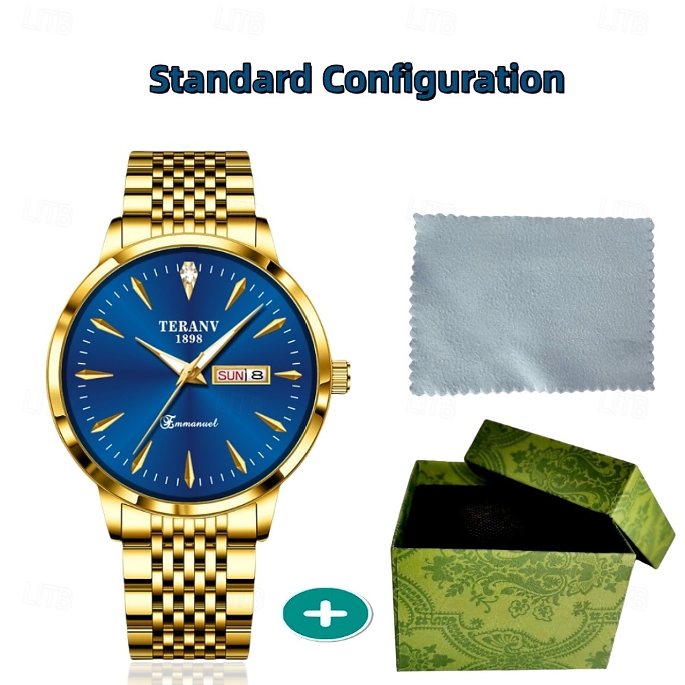 Geavanceerd herenhorloge modieuze heren quartz horloge modieuze kalender fluorescerende wijzerplaat het beste cadeau voor mannen 2026 - $25.99 –P9
