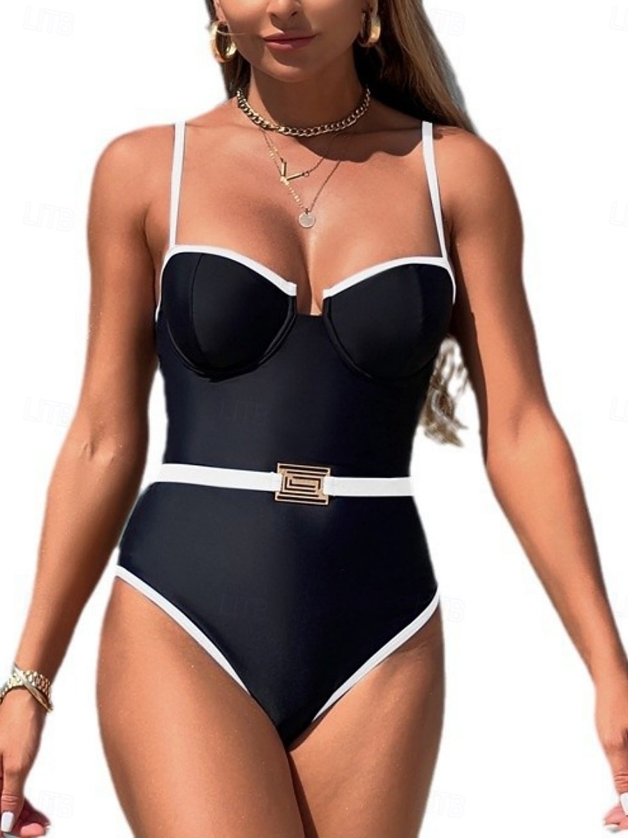 Bañador de tankini de 2 piezas para mujer con aros control de abdomen alta cintura esbelto sin espalda ropa de playa para vacaciones color sólido cuello en V sin mangas 2026 - $29.99 –P4