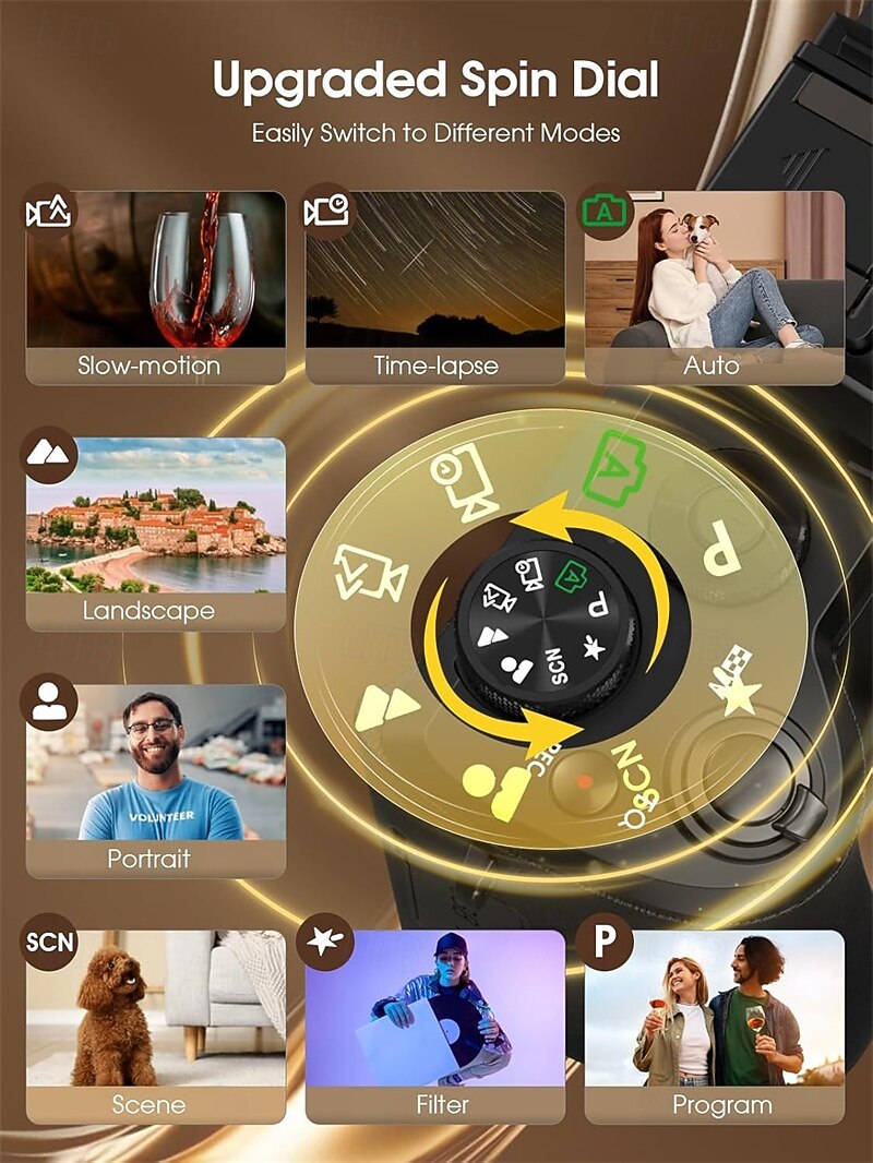 8K Digital Camera 88MP WiFi Cameras for Photography with 3.2 Touchscreen 16X Zoom Autofocus Vlogging Camera for YouTube Video Anti-Shake Dual Camera 2025 - $172.99 –P3