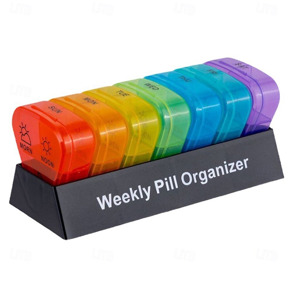 Týdenní organizér na léky 3krát denně, 7denní trojúhelníková krabička na léky s 21 přihrádkami, plastové pouzdro na léky z polypropylenu na ráno, poledne a večer, snadno otevíratelný týdenní držák na 2026 - $13.99 –P10