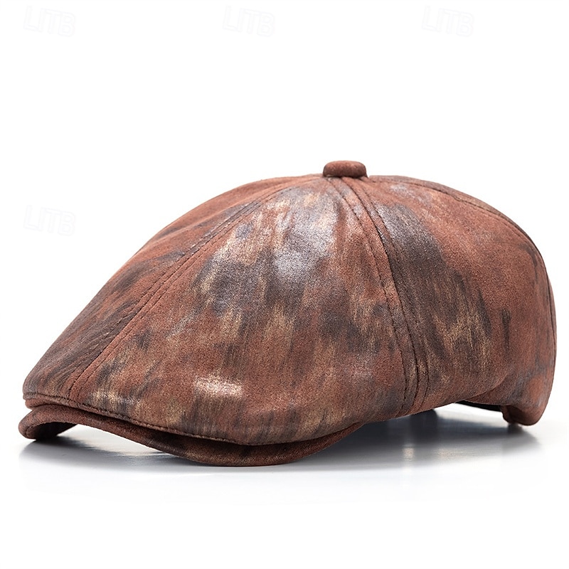Homme Casquette Plate Chapeau Ascot Casquette Gavroche Noir Blanche Polyester Mode Occasionnel Rue Quotidien Teinture par nouage Réglable Écran solaire Respirant de 2026 ? $15.99 –P9