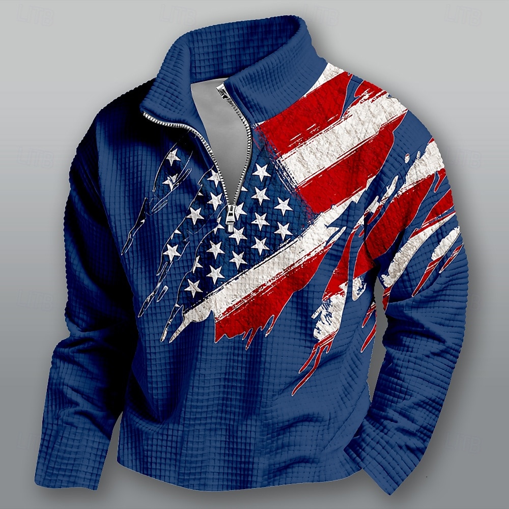 4 luglio 2026 250° Giorno della Memoria Felpa con Cappuccio Designer Bandiera USA da Uomo Casual Outdoor Quotidiano del 2026 a $28.99 –P2
