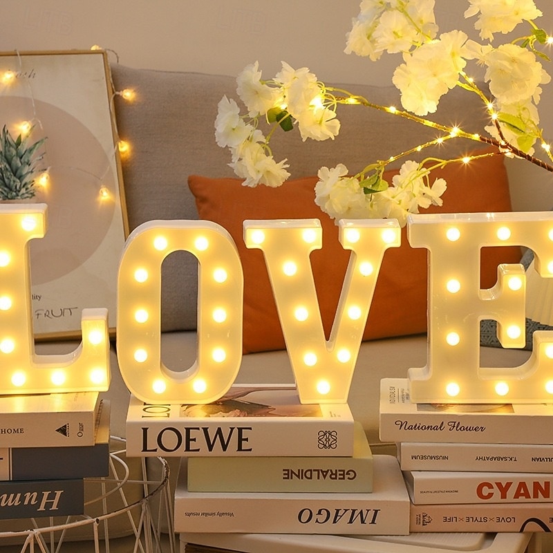 Happy Birthday/Marry Me Marquee Light Up Letters, LED Letter Number Light Sign with Round Light Decoration for Birthday Home Table Decor 2025 - $16.49 –P4