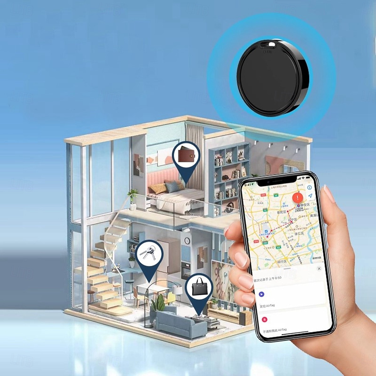 2025 Upgraded Dual-system item finder Ultra-Light & Mini Bluetooth Tracker IP67 Waterproof Keys/Luggage/Suitcases Finder Compatible with Find My App (iOS) with Google Find My Device Replaceable Ba 2025 - $16.99 –P3