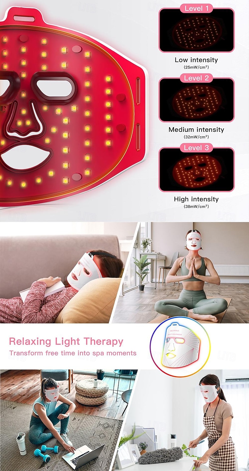 New Product Led Red Light Beauty Facial Mask FDA Certified Household Silicone Facial Mask Phototherapy Facial Beauty Instrument Led Light Emitting Facial Mask with Neck Strap USB Charging 2500 MA Sui 2026 - $148.99 –P3