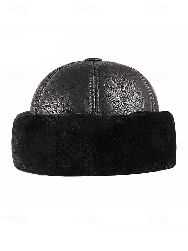 Herre vinterlue med pelsfôr i kunstskinn – varm, stilig og komfortabel for kaldt vær – perfekt for utendørsaktiviteter og hverdagsbruk 2026 - $18.99 –P7