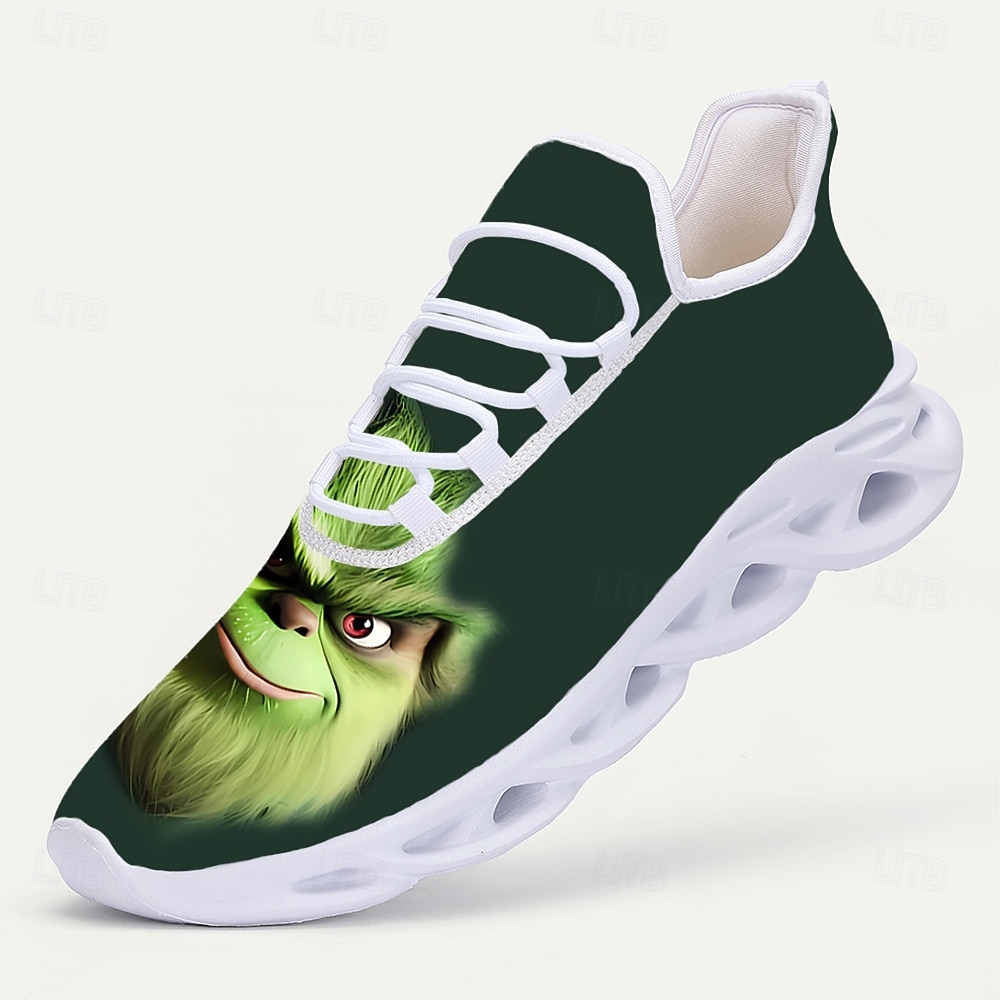 Festliche Herren-Weihnachtssneaker mit grün-weißem Design – witzige Slipper für Weihnachtsfeiern und Events 2026 - $42.99 –P2