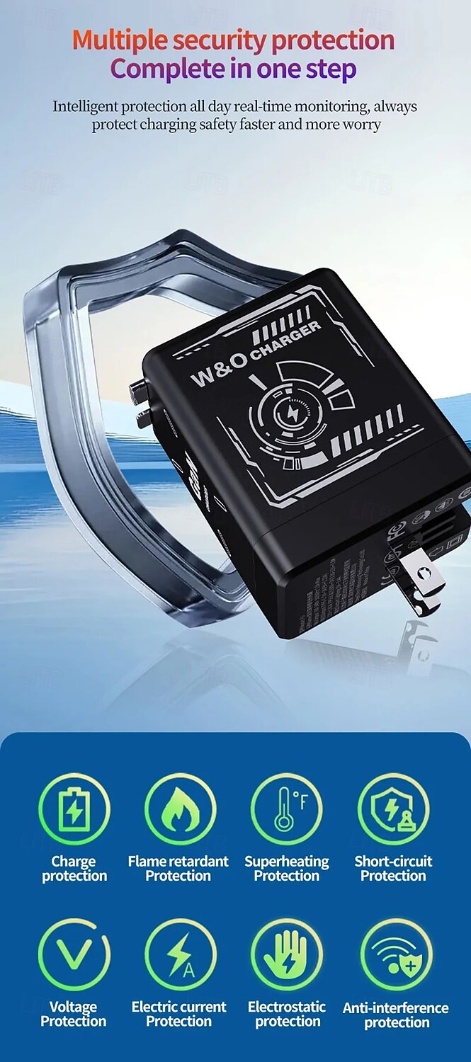 Carregador portátil rápido de 120 W com cabo USB-C e Lightning, compatível com iPhone 15/16/17 e Samsung, ideal para jogos e viagens. Design compacto e específico para tomadas europeias. de 2025 por $22.99 –P7