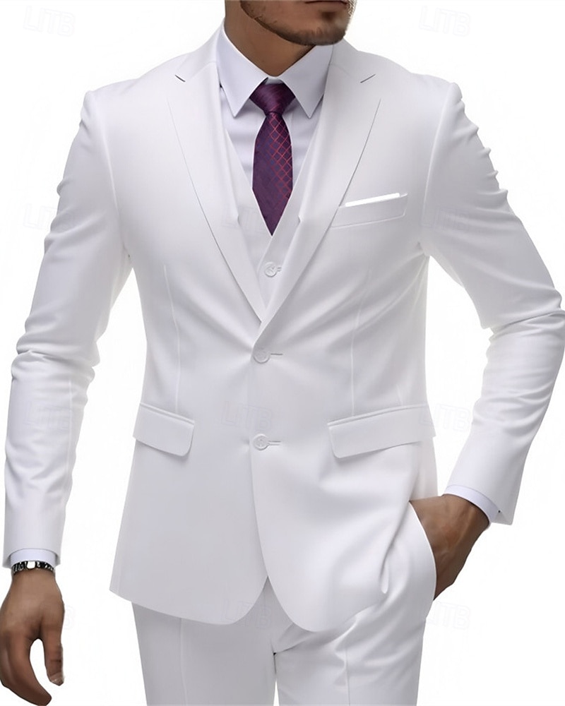 Ανδρικά Σακάκι+Γιλέκο+Παντελόνι Μπλέιζερ Στολές Επιχείρηση Κοκτέιλ Πάρτι Γαμήλιο Πάρτι 3 Κομμάτια Μοντέρνα Καθημερινό Άνοιξη Φθινόπωρο Πολυεστέρας Σκέτο Τσέπη Κουμπιά Άνετο Σταυρωτό Χρωματιστή ζακέτα 2026 - $106.99 –P2