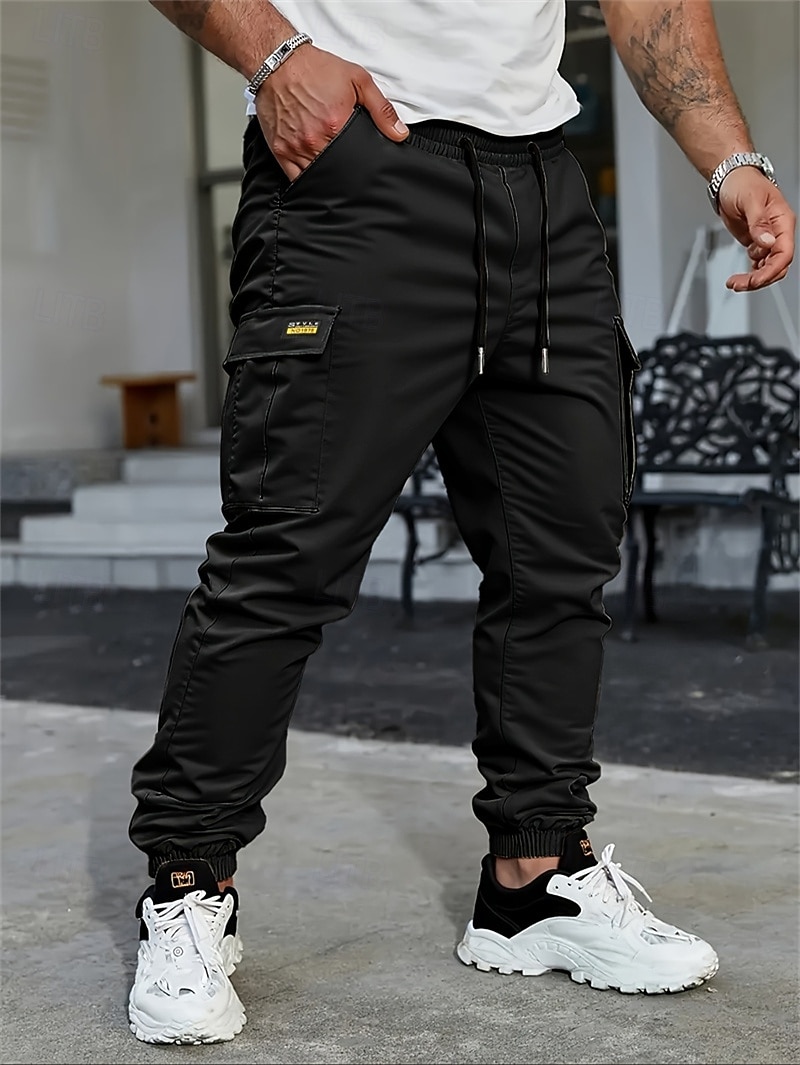 Per uomo Pantaloni Cargo Pantaloni Coulisse Multi-tasche Semplice Indossabile All'aperto Quotidiano Campeggio & Escursionismo Moda Classico Nero Verde militare del 2026 a $24.99 –P4