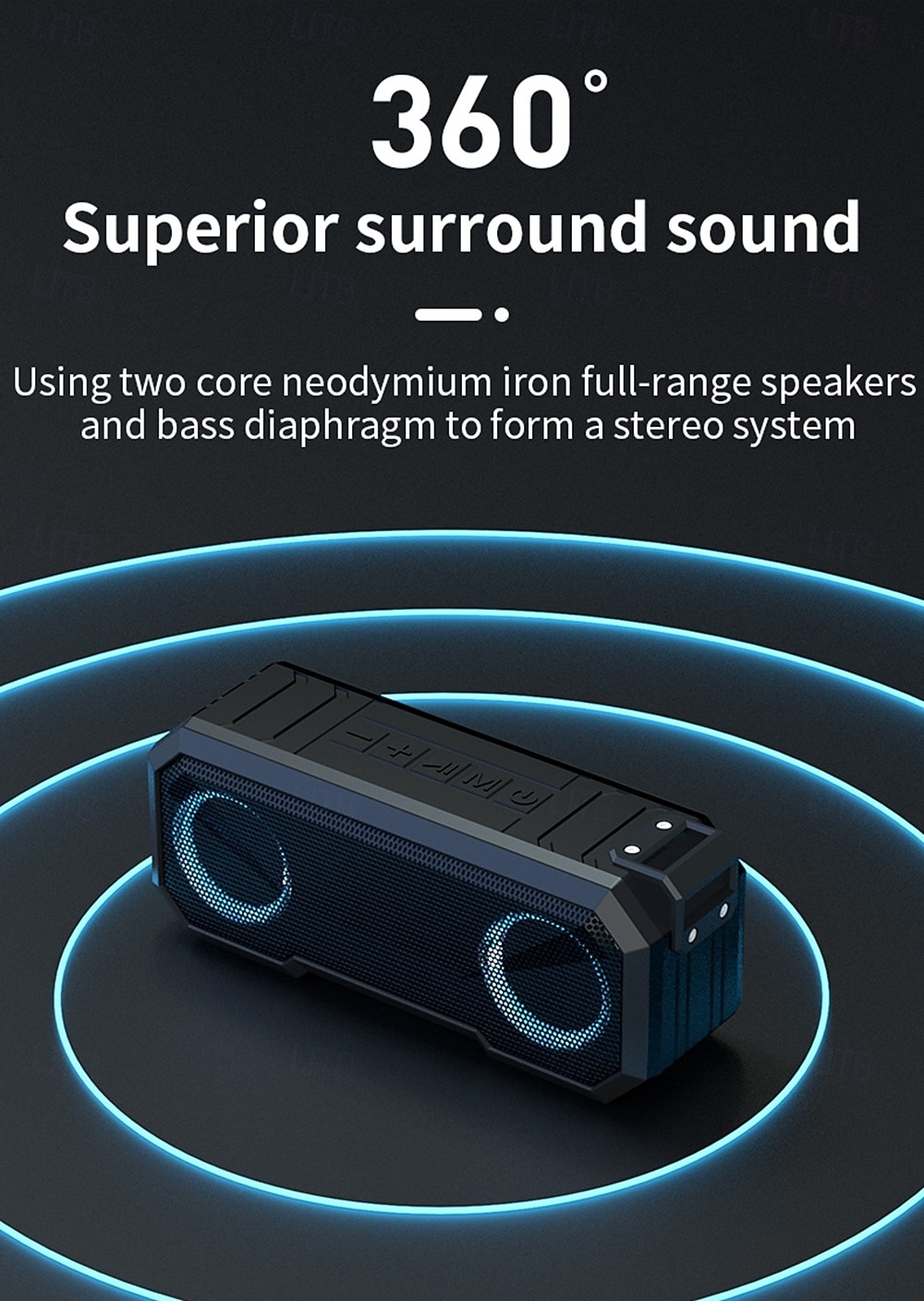 Portable Wireless Speaker High-power Subwoofer IPX6 Waterproof 7-color RGB Lighting and Dynamic Party Effects Long-lasting Battery Life Wireless Connection USB/SD/TF Card Input Valentine's Day Gift 2026 - $31.99 –P9