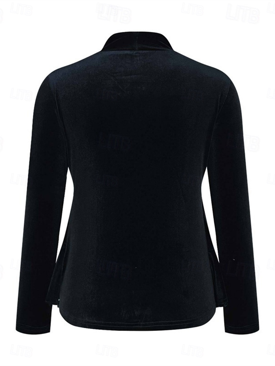 בגדי ריקוד נשים חולצה פאייטים טלאים מתנפנפת צבע אחיד מסוגנן יום יומי שרוול ארוך צווארון עגול קצר צווארון V חולצות רגילות יומי שחור תלתן אפור אביב סתיו חורף 2026 - $39.99 –P8