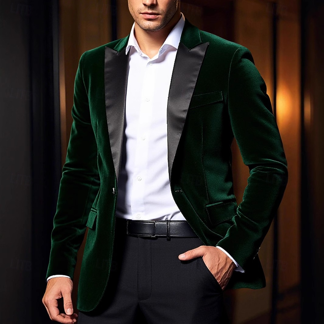 Retro Vintage Goldene Zwanziger 1920er Smoking Anzüge & Blazer langarm Der große Gatsby Gentleman Einfarbig Kostüm Herren Karnevalskostüm Karneval Neujahr Cocktailparty Themenparty 2026 - $83.99 –P1