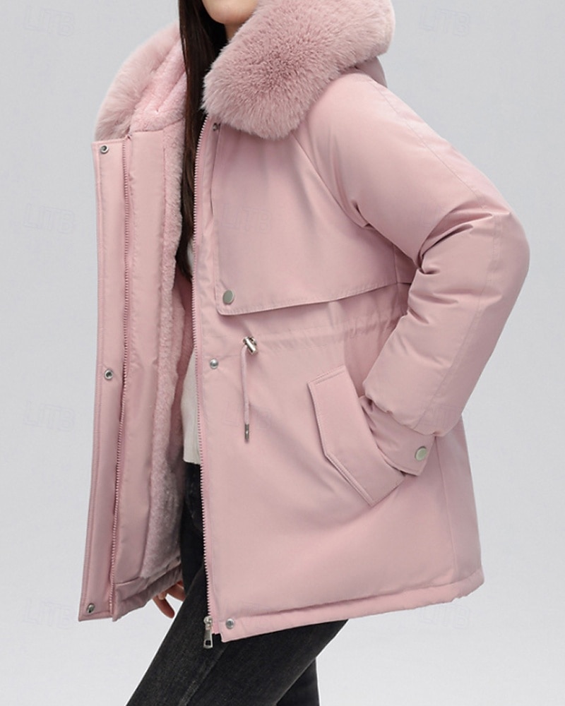 Per donna Giacca imbottita Giacca in Pile Cappotto in Pelliccia Sintetica Caldo Confortevole Cerniera Bottoni Collo in Pelliccia Casual Semplice Vacanza Streetwear Abbigliamento quotidiano Uscire del 2025 a $55.99 –P11