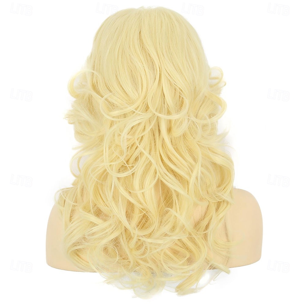 Perucă pentru femei, cu pene, maro lung, ondulat, pentru discotecă, anii '70, costum vintage vopsit, pentru carnaval, festival, petrecere 2026 - $21.99 –P7