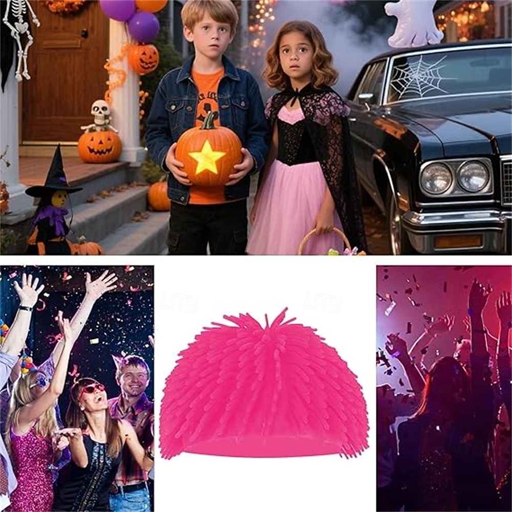 Carnival Wig 2026 Pink Red Blue Straight Short Synthetic Festival Wig Mardi Gras Parade Cosplay Costume Hair for Men 2026 - $8.99 –P4