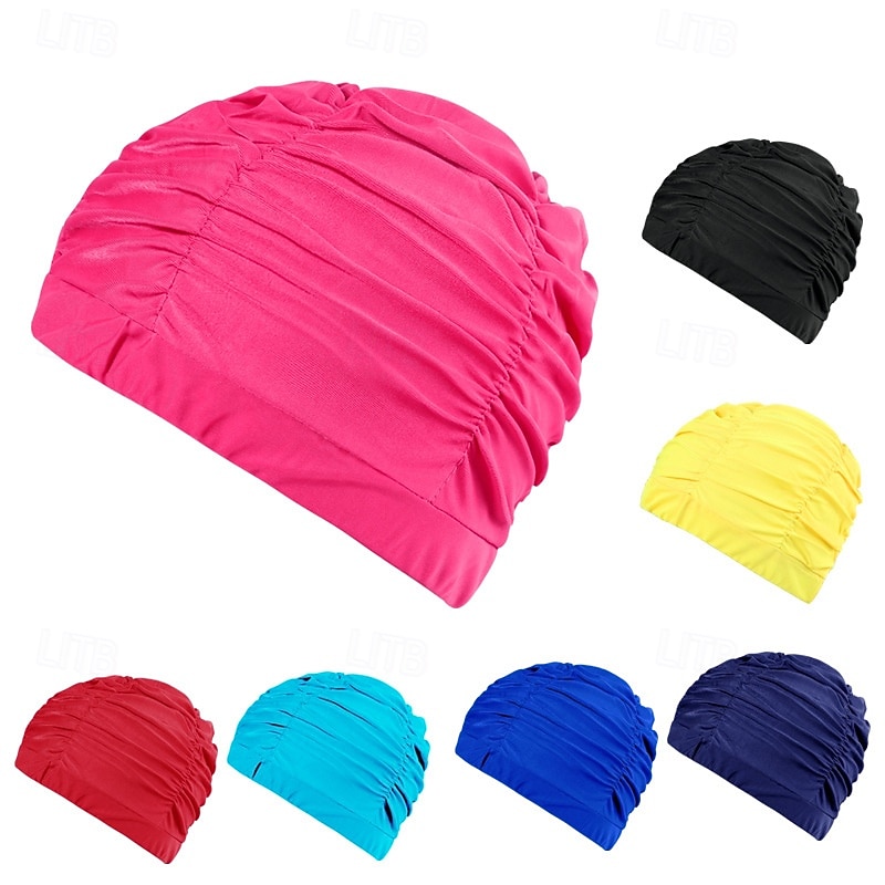 Ruched Swim Cap Shower Caps Bathing Cap for Adults Polyester / Polyamide Waterproof Hair Protection Surfing Beach 2026 - $5.49 –P1