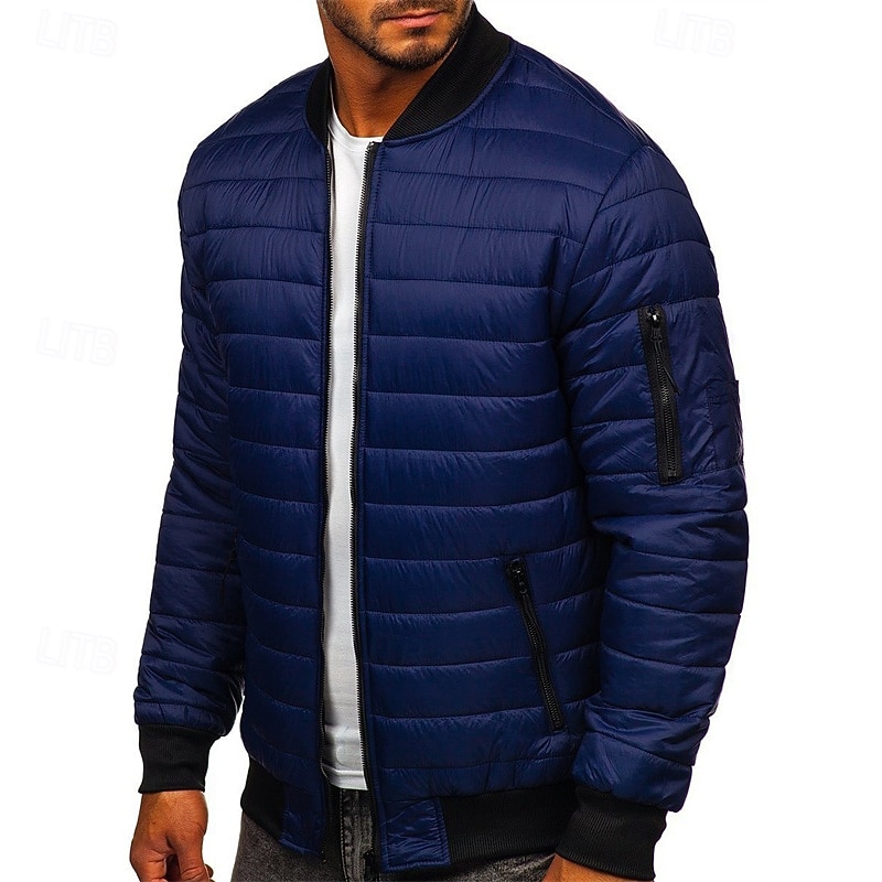 Per uomo Cappotto Invernale Giacca imbottita Giacca Imbottita Tasca Poliestere Vacanza Abbigliamento quotidiano Data Regolare Moda Casual Confortevole Calore Termico Autunno & Inverno Colore Solido del 2026 a $30.99 –P16