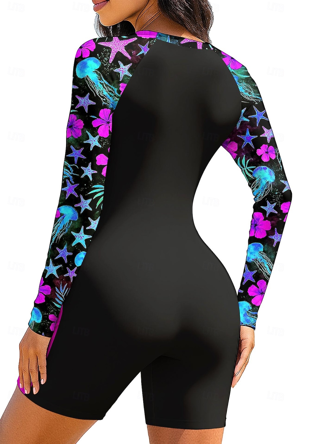 Damskie Średnie Standardowy Docieplacze Jednoczęściowy strój do surfingu Strój kąpielowy Kwiaty Kwiatowy Tropikalny Zapiąć na zamek błyskawiczny z wbudowanym biustonoszem Wyjmowane wkładki Ochrona 2026 - $35.99 –P2