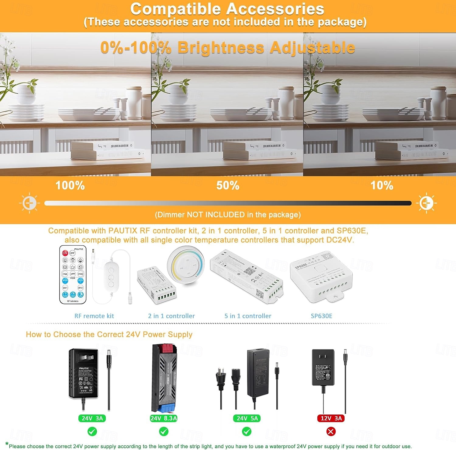 Светодиодная лента COB шириной 24 В, 15 мм, 24 Вт, 960 светодиодов/м, 30 мм, 40 Вт, 1600 светодиодов/м, с высокой яркостью и большой светящейся поверхностью, с регулировкой яркости для помещений, не 2025 - $12.99 –P4