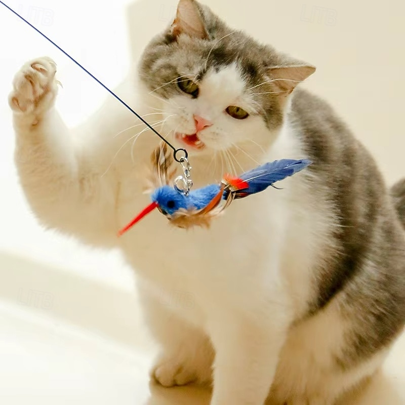 Handfree Bird/Feather Cat Wand with Bell Powerful Suction Cup Interactive Toys for Cats Kitten Hunting Exercise Pet Products 2026 - $25.99 –P2