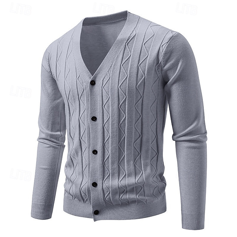 Bărbați Pulover Pulover Cardigan Striat Cablu Tricotat Topuri obișnuite Tricotat Simplu În V Vacanță Modă Casual Purtare Zilnică Îmbrăcăminte Primăvara & toamnă Toamna iarna Albastru piscină Negru L 2026 - $26.99 –P4