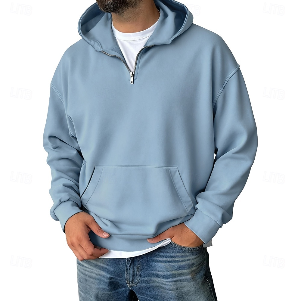 Per uomo Felpa con cappuccio Felpa con cappuccio e zip corta Blu Vino Verde Grigio Azzurro Con Cappuccio Semplice Tasca Quotidiano Sport & Outdoor Ferie Streetwear Essenziale Casual Primavera Autunno del 2026 a $30.99 –P2