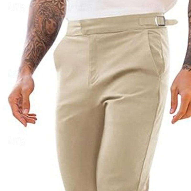 Voor heren Broek Pakken Chino broek Vrijetijdsbroek Zak Effen Comfort Zacht Volledige lengte Feest liiketoiminta Dagelijks Vakantie Modieus Zwart Marineblauw Micro-elastisch 2026 - $29.99 –P2