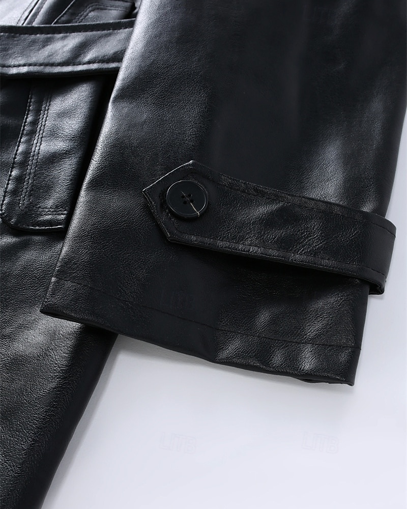 Ανδρικά Jeci Piele Μπουφάν Biker Μπουφάν μοτοσικλέτας Διακοπές Καθημερινά Αντιανεμικό Διατηρείτε Ζεστό Τσέπη Φθινόπωρο Χειμώνας Σκέτο Μοντέρνα Κλασσικό Πέτο Μακρύ Μαύρο Σακάκια 2026 - $102.99 –P6