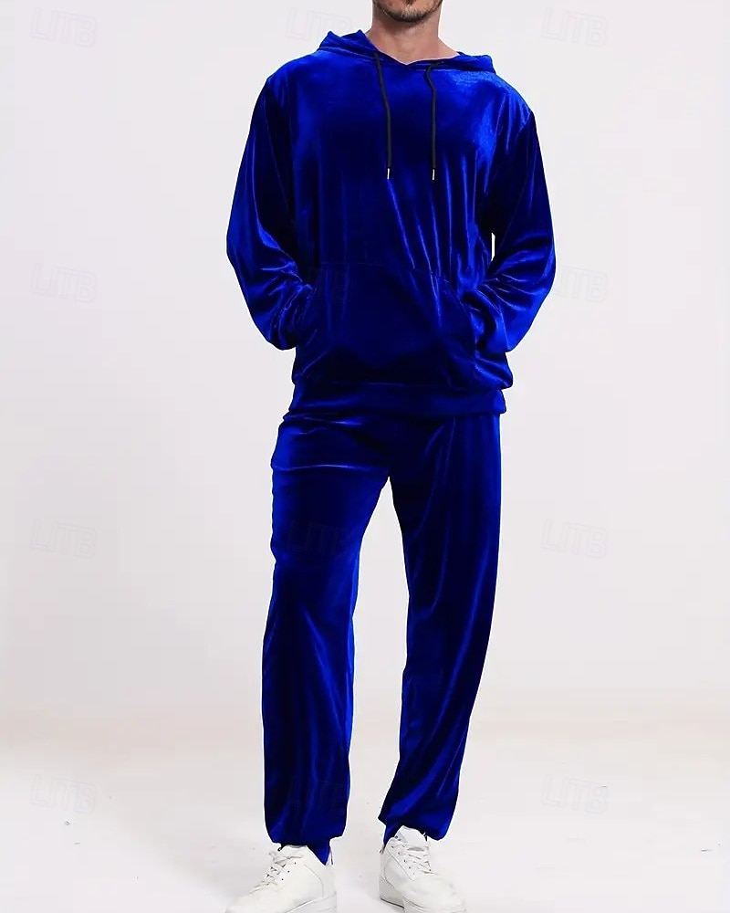 Homens Moletom Moletom com capuz e calças Conjunto de roupas Conjunto de moletons Capuz Ao ar livre Diário Esportes Com Cordão Bolsos Tecido Vermelho Vinho Preto Azul Royal Poliéster Roupas Esportivas de 2026 por $44.99 –P20
