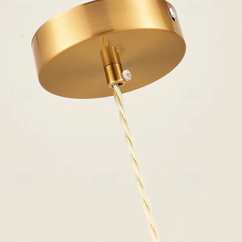Lámpara de araña vintage de pétalos de cristal, lámpara colgante francesa de cristal color crema - creativa lámpara de techo colgante totalmente de cobre para sala de estar, dormitorio, mesita de 2026 - $115.99 –P8