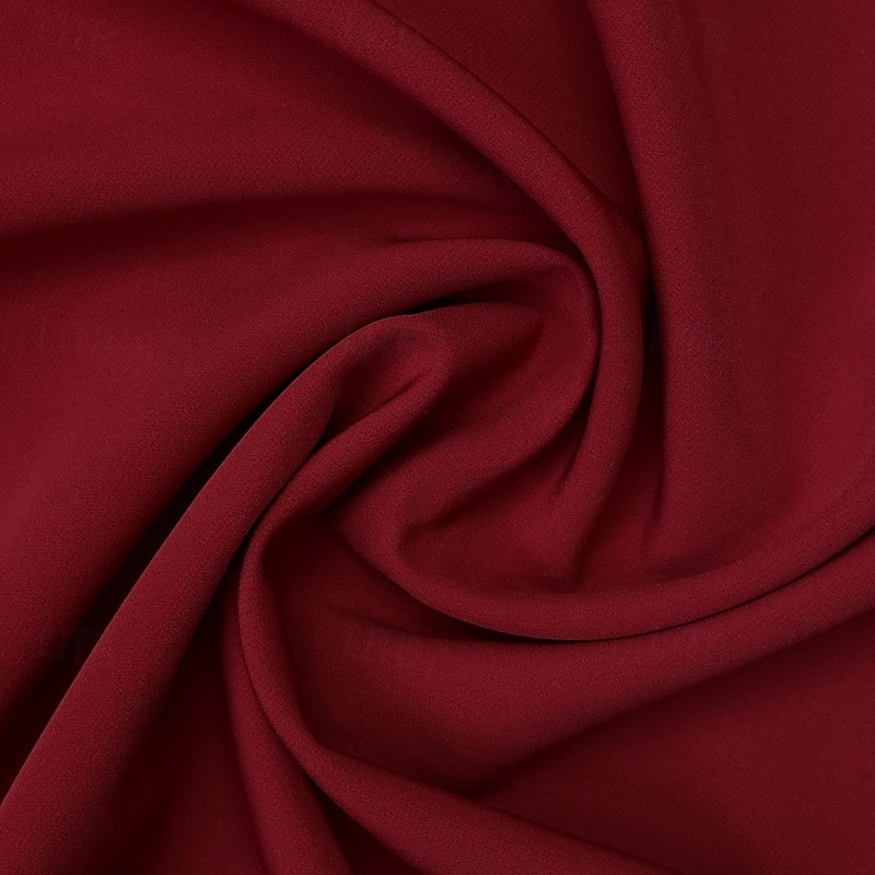 Smokingkjole Havfrue Formell Stretch Crepe Elegant Langermet Te-lengde Knelengde Midi-lengde Med hakk V-hals Enkelt Brystet To-knapp 2025 - $144.99 –P3