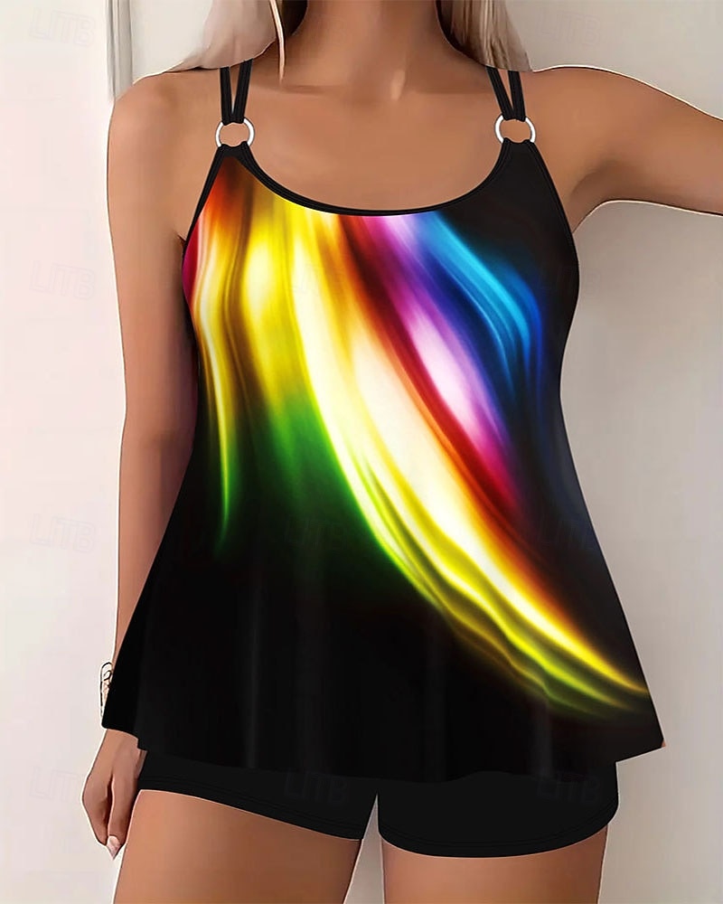 Femmes Maillots de Bain 2 pièces Shorts Maillot de bain Dos nu Vacances Tenues de plage Fleuri Graphique Col rond Sans manches Maillots de bain de 2026 ? $28.99 –P3