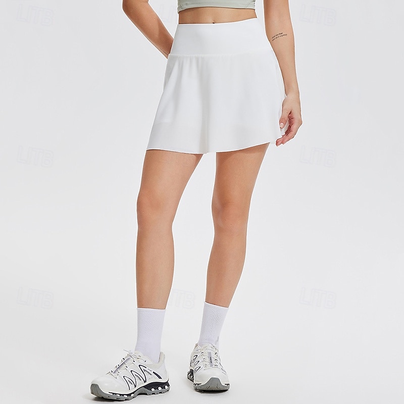 Γυναικεία Μονόχρωμο Casual φούστα Φούστα τένις Αθλητική φούστα Προστασία UV Γρήγορο Στέγνωμα Ελαστικό Αναπνέει Τέννις Αθλητικά Τρέξιμο Παντελόνια Φούστες Λευκό Κόκκινο Ρούχα τένις 2026 - $22.99 –P2