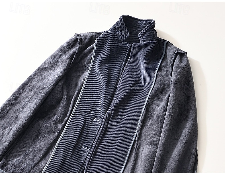 Herre Kordfløyel jakke Halskrage Årgang Mote Utendørs Ensfarget Blazer Blå kaffe Grå Skreddersydd Single Breasted To-knapper 2025 - $83.99 –P14