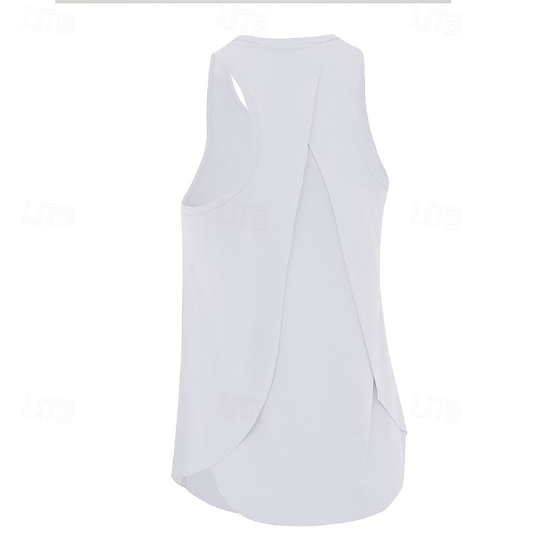 Women's Solid Colored Tank Top Workout Tops Loose Fit Elastic Sweat-Wicking Breathable Tennis Pickleball Yoga Crew Neck Top Black White Yellow Tennis Clothing 2026 - $11.49 –P10